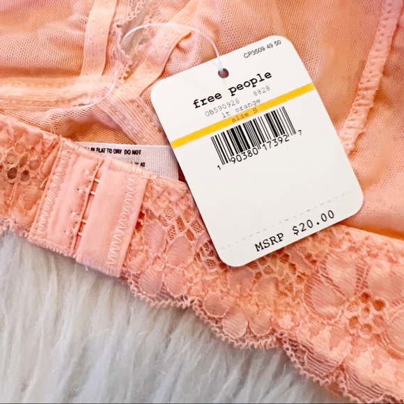NWT Free People Galloon Lace Halter Bralette Orange - Picture 7 of 9
